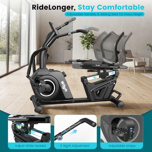 Recumbent Exercise Bikes for Home,Stationary Bike with Arm Exerciser - view 5