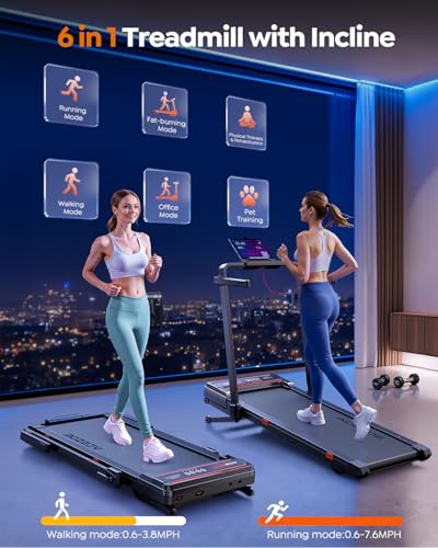 Foldable Walking Pad with 0-15% Auto Incline and Handle Bar, Under Desk Treadmill with 300LBS Weight Capacity, 3.0HP Quiet Treadmills for Home with Speaker, APP & Remote Control - view 3