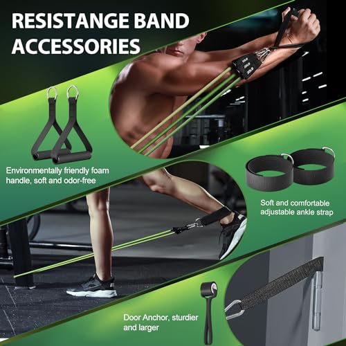 Resistance Bands with Handles, 150 lb Exercise Bands Set - view 5