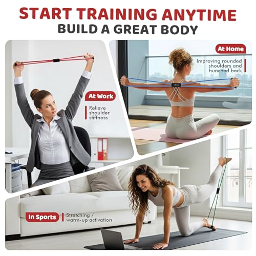 Resistance Bands, Figure 8 Exercise Bands for Women Men, 8 Shaped Resistance Bands for Arms, Chest Expander, Yoga Gym Fitness Pulling Rope 8 Word Elastic for Exercise Muscle Training Tubing - view 3