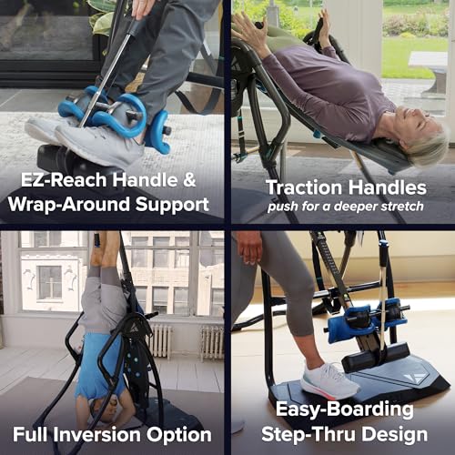FitSpine LX9 Inversion Table, Deluxe Easy-Reach Ankle Lock, Decompression Surface for Back Pain Relief, Integrated Accessories, UL Safety Certified, Heavy-Duty 300 lb Capacity, FDA Registered - view 4