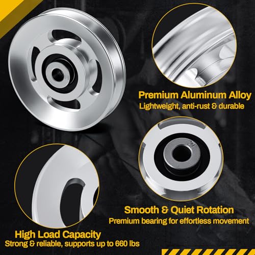 2-14 Pcs Aluminum Cable Pulley Wheel 90/95mm - view 3
