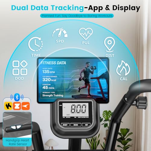 Recumbent Exercise Bikes for Home,Stationary Bike with Arm Exerciser - view 4