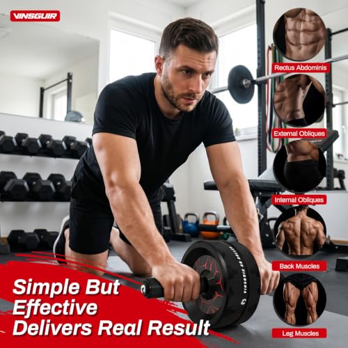 Ab Roller Wheel for Home Gym, Abs & Core Strength Workout with Knee Pad Set - view 3