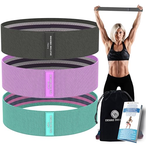 Premium Resistance Bands Set – Fabric Stretch Bands for Strength Training, Physical Therapy, Pilates & Yoga, Non-Slip Workout Bands for Men & Women (3 Pack) - view 3