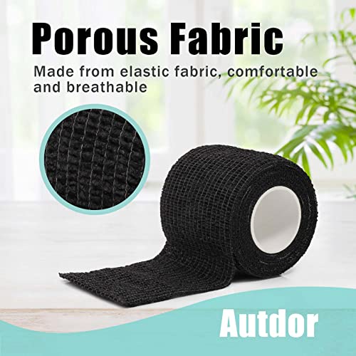 Tattoo Grip Cover Wrap - 24Pcs 2" x 5 Yards Disposable Cohesive Tattoo Grip Tape Wrap Black Elastic Bandage Rolls Self-Adherent Tape for Tattoo Machine Grip Tube, Sports Tape - view 3