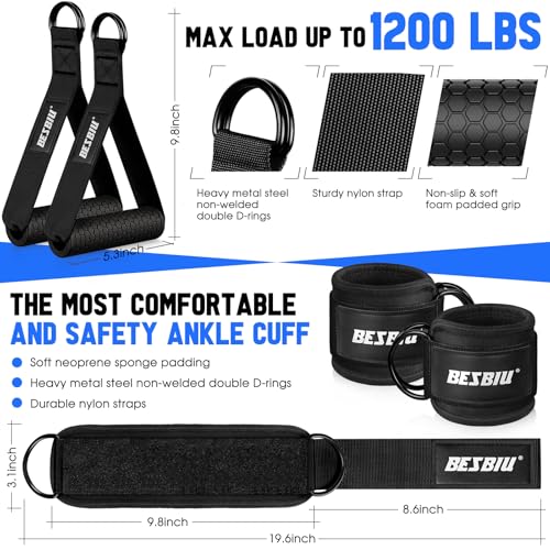 Heavy Resistance Bands for Working Out, 300lbs/360lb/420lb Exercise Bands Workout Bands with Handles, Door Anchor, Ankle Straps, Home Gym Workout Equipment for Men Fitness Strength Training Stretching - view 3