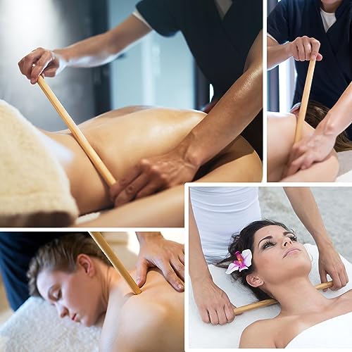 2 PCS Solid Bamboo Massage Stick Set for Body Shaping, Roller Stick, Guasha Sticks, Warm Therapy Tools for Muscle Relaxation - view 6