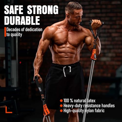 Resistance Bands with Handles, 175lb Exercise Bands for Working Out - view 2