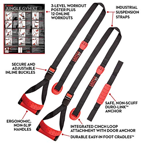 Jungle Gym XT Body Weight Suspension Trainer System – Patented Split Anchor, Full-Body Workout, Lightweight Home Suspension Training Kit for Home Gym, Workout Equipment - view 2