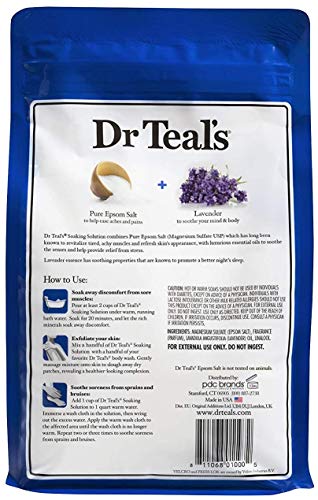 Dr. Teal's Pure Epsom Salt Recovery Soaking Solution Gift Set (2 Pack, 3lbs ea.) - Soothe & Sleep Lavender, Pre & Post Workout with Magnesium Sulfate & Menthol - view 3