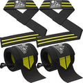 Wrist Wraps for Weightlifting & Lifting Straps (2 Pairs)