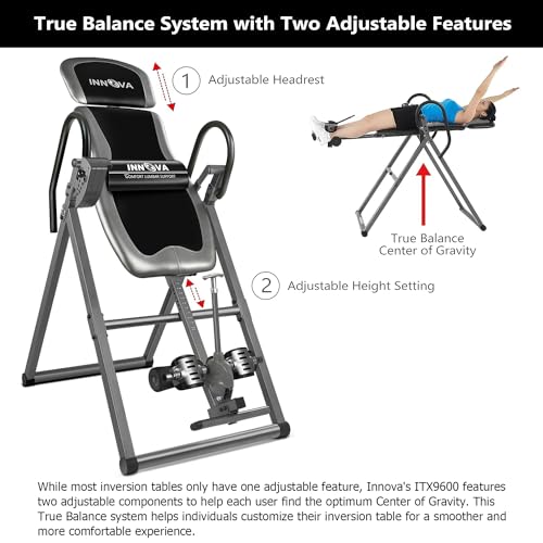 Inversion Table with Adjustable Headrest, Reversible Ankle Holders, and 300 lb Weight Capacity - view 4