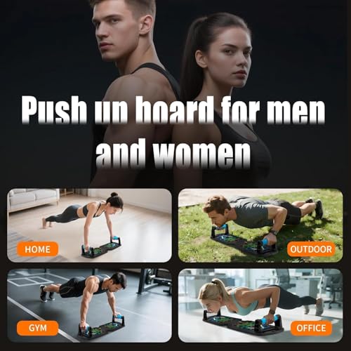 Push Up Board for Men - 15-in-1 Foldable Pushup Board with Push Up Bar, Handles & Bands, Portable Home Gym & Workout Equipment for Chest Exercise, for Teen Boys 16-18 & Gym Lovers - view 6