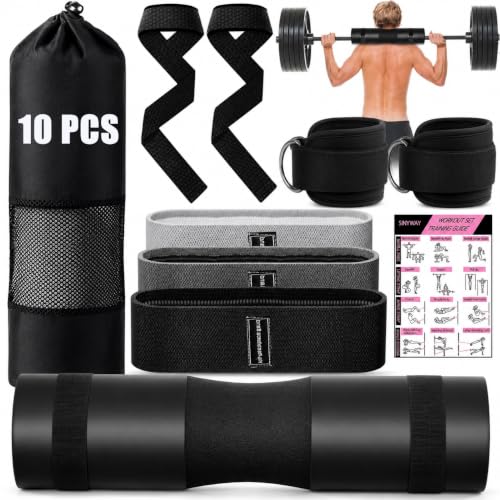 10 PCS Barbell Pad Set for Squat,Hip Thrust Pad Workout Foam