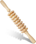 Manual Wooden Massage Roller Stick for Legs, Smooth Body Roller | Straight-9-Wheel Massager, Wood Therapy Massage Tools for Trigger Points Relief, Sore Muscle Recovery