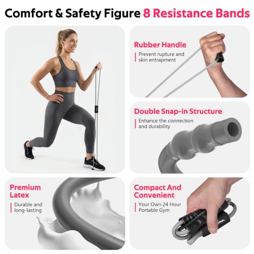 Resistance Bands with Handles, Figure 8 Fitness Bands, Exercise Bands Set - view 5