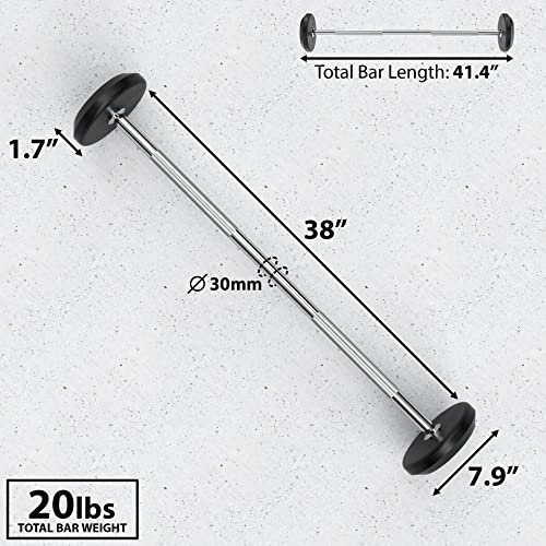 Fixed Barbell – Pre Weighted Straight Steel Bar - view 4