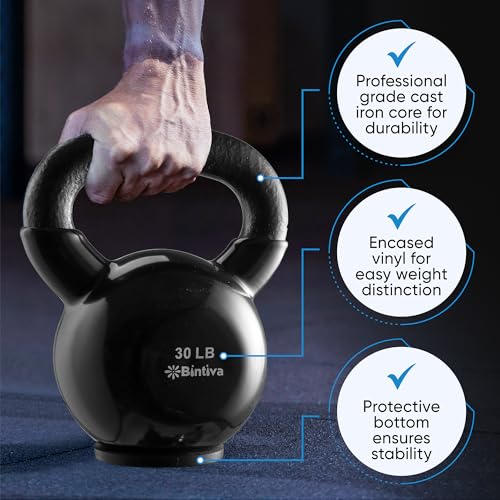 Kettlebell Sets Professional Grade - Strength Training Kettlebells for Home Workout - Cast Iron Kettle Bell Weight Sets for Men & Women with Special Protective Bottom - view 2