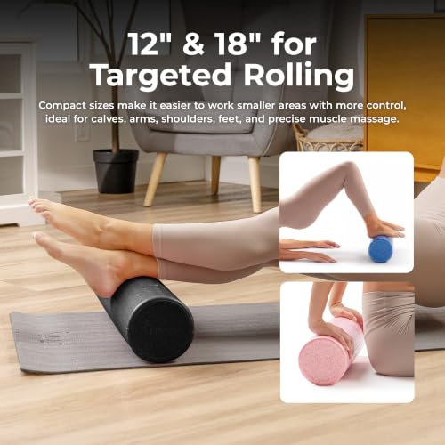 18" Pink High-Density Yoga Foam Roller - view 4