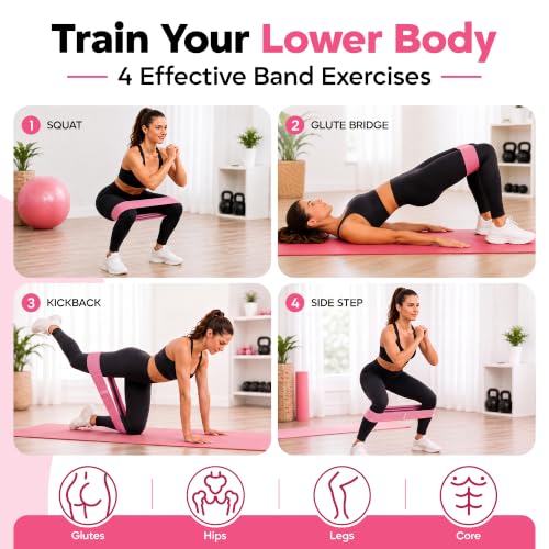 Premium Resistance Bands for Working Out - Exercise Bands to Workout Glutes, Thighs & Legs - No Slip Cloth Booty Bands for Gym & Home Fitness, Yoga, Strength & Pilates for Men/Women - 3 Levels - view 5
