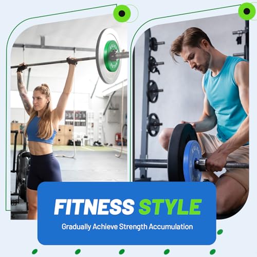 Change Plates Set 1.25LB, 2.5LB, 5LB - Rubber-Coated Weight Plates in Pairs, Olympic Bumper Plates, Color-Coded, IWF Standard, Fit 2-Inch Barbells Strength Training Weight Plates Gym & Fitness - view 6