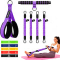 Multifunction Pedal Resistance Band Set with Handles, 4 Tube System 3x30LB + 1x20LB, 5 Loop Bands, Home Workout Kit for Legs, Glutes, Core & Pilates, Gift for Women