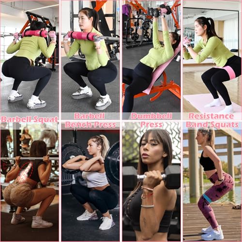 10Pcs Barbell Pad Set with Weight Lifting Belt, Thick Cushion Hip Thrust Pad for Bench Press, Lunges, Workout, Leg Exercise, Squat Bar Pad for Relief Pressure from Neck & Shoulder for Smith machine & Olympic Bars, with 2 Gym Ankle Straps, Hip Resistance B - view 2