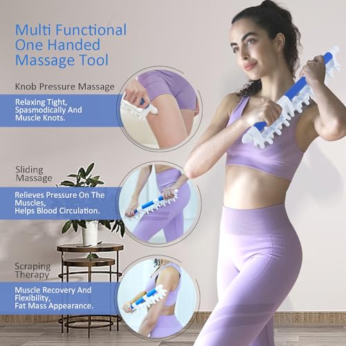 Fascia Massage Tool Large Myofascial Release Blaster Tools for Tighten Skin Lymphatic Drainage Trigger Point Deep Tissue Shoulder, Back，Psoas,Thighs, Butt & Full Body (Blue) - view 2