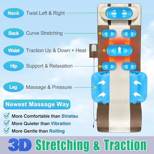 Full Body Massage Mat with Heat, 3D Body Stretching & Lumbar Traction - view 2