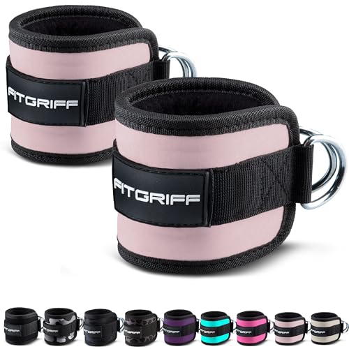 Ankle Straps V1 for Cable Machine (2 Pieces) - Gym Workout Equipment - Leg Pulley Attachment, Kickback Straps