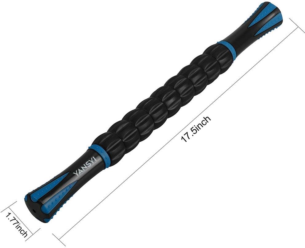 Professional 9-Roller Deep Tissue Massage Stick - Portable Muscle Recovery Roller for Athletes, Relieves Post-Workout Soreness & Leg/Back Pain - Portable Physio Tool (Blue 1) - view 2