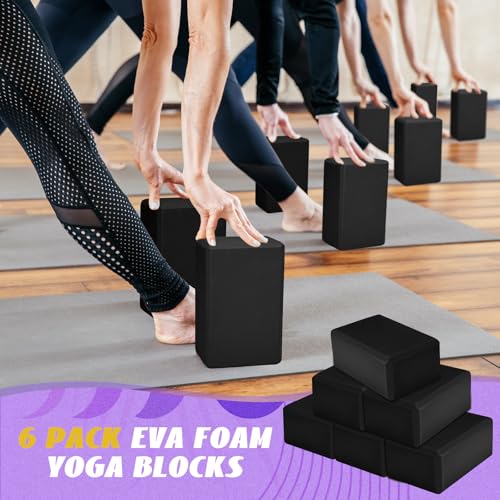 6 Pack EVA Yoga Blocks Bulk, Non Slip Pilates Brick - view 2