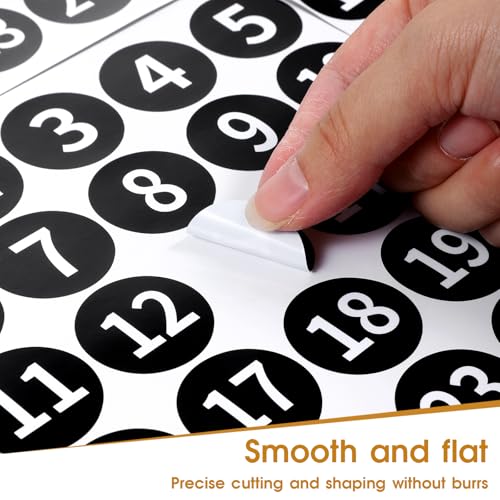 1-25 Consecutive Number Stickers, 5 Sheets 1.2 Inch Self-Adhesive Small Circle Vinyl Numbered Decal Labels Waterproof for Fitness Equipment Inventory Storage Boxes Toolbox Lockers(Black) - view 3