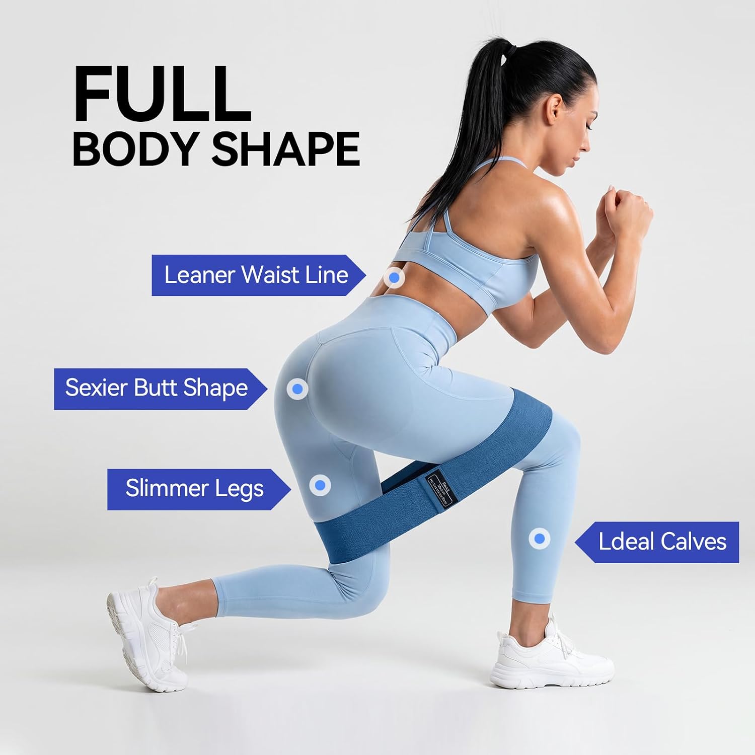 Resistance Bands for Working Out: 3-Set Professional Exercise Bands for Pilates, Yoga, Home Gym, Booty, Leg Training | Heavy/Medium/Light Fabric Loops for Women Men - view 2