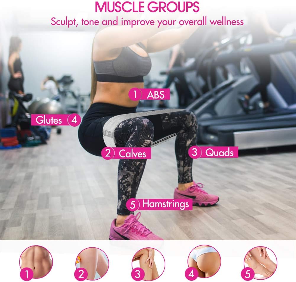 Resistance bands, fabric workout bands for women & men, cloth booty resistance loop bands, thick squat bands for butt/legs/thigh/hip/glute exercising - view 4