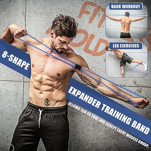 23Pcs Stackable Resistance Bands Set with Handles Up to 150 Lbs - view 6