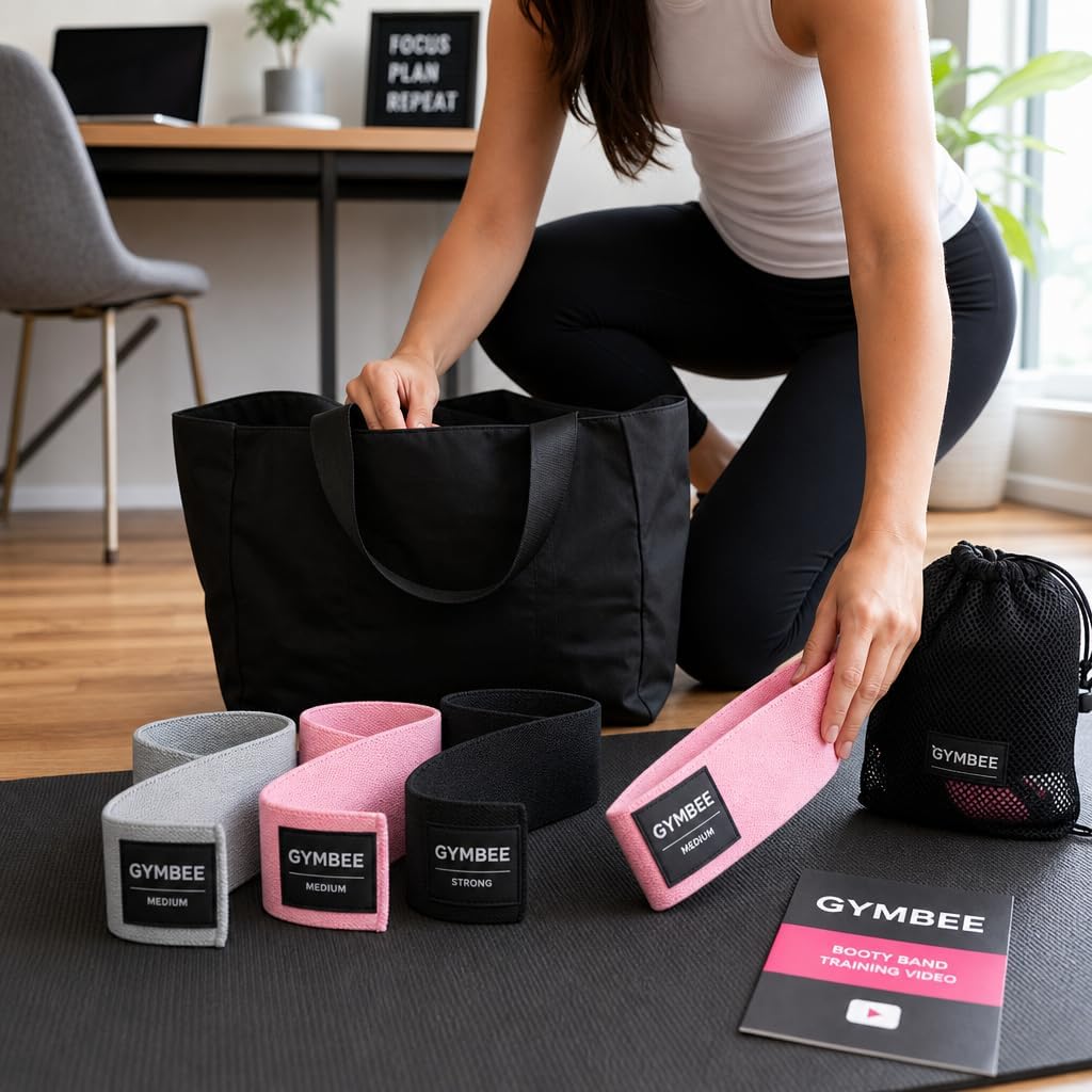 Premium Resistance Bands for Working Out - Exercise Bands to Workout Glutes, Thighs & Legs - No Slip Cloth Booty Bands for Gym & Home Fitness, Yoga, Strength & Pilates for Men/Women - 3 Levels - view 7