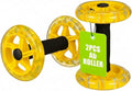 Dual Ab Roller Wheel Set for Core Workout, Portable Abdominal Exercise Equipment with Foam Grip for Home Gym, Lightweight Fitness Training Tool for Men and Women, Yellow