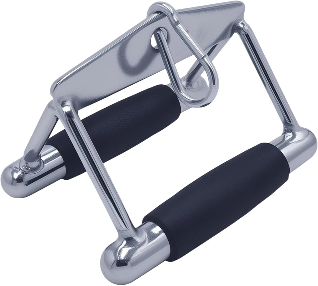 LAT Pull Down Bar,V-Shaped Rotating Straight Press Down Bar,Tricep Rope,Strength Training Double D Row Handle Cable Attachment for Weight Workout,Cable Machine Accessories - view 7