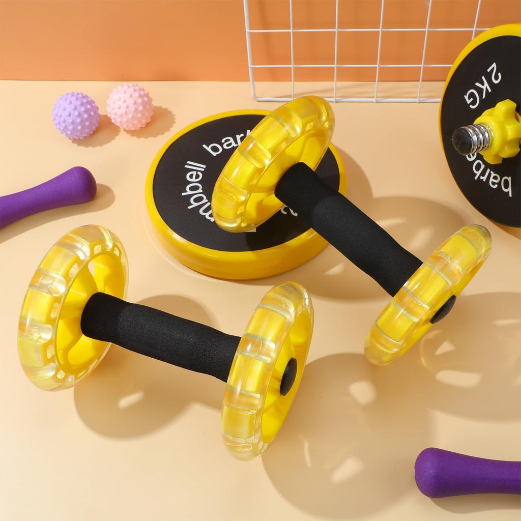 Dual Ab Roller Wheel Set for Core Workout, Portable Abdominal Exercise Equipment with Foam Grip for Home Gym, Lightweight Fitness Training Tool for Men and Women, Yellow - view 7