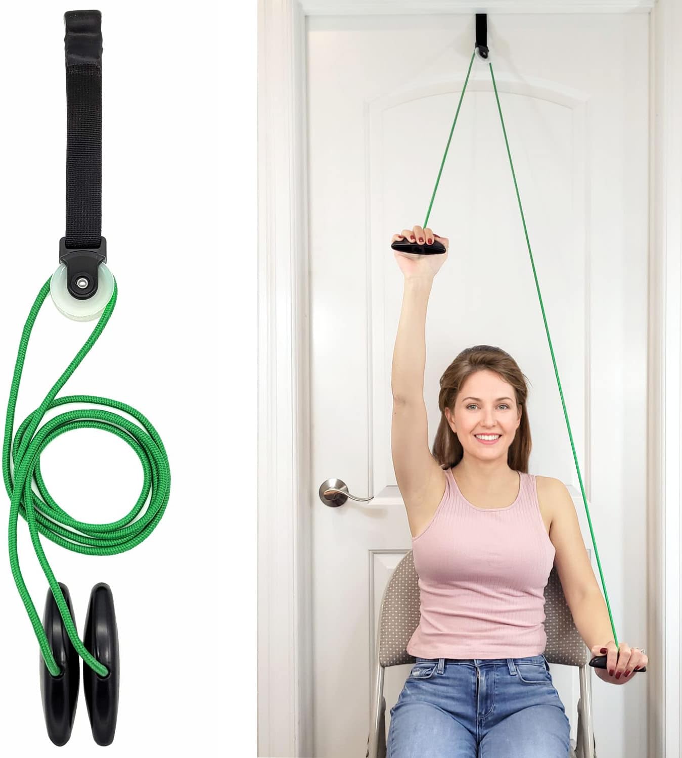 Shoulder Pulley for Physical Therapy with Exercise Guide - Improves Shoulder Strength & Range of Motion - Reduces Pain, Helps in Muscle Recovery - Physical Therapy Equipment (Blue) - view 4