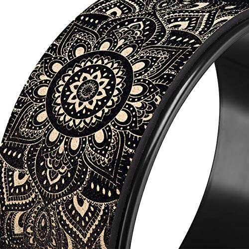 YOGA DESIGN LAB | THE YOGA WHEEL | Eco Printed, Extra Strength, Padded, Dharma Exercise Wheel | Designed in Bali | Enhance Your Postures and Stretch Deeper (Mandala Black) - view 4