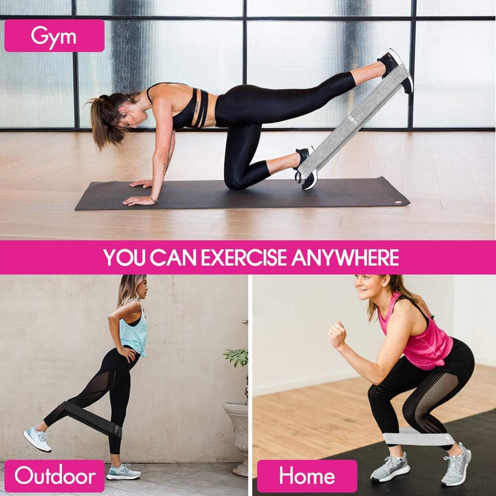 Resistance bands, fabric workout bands for women & men, cloth booty resistance loop bands, thick squat bands for butt/legs/thigh/hip/glute exercising - view 7
