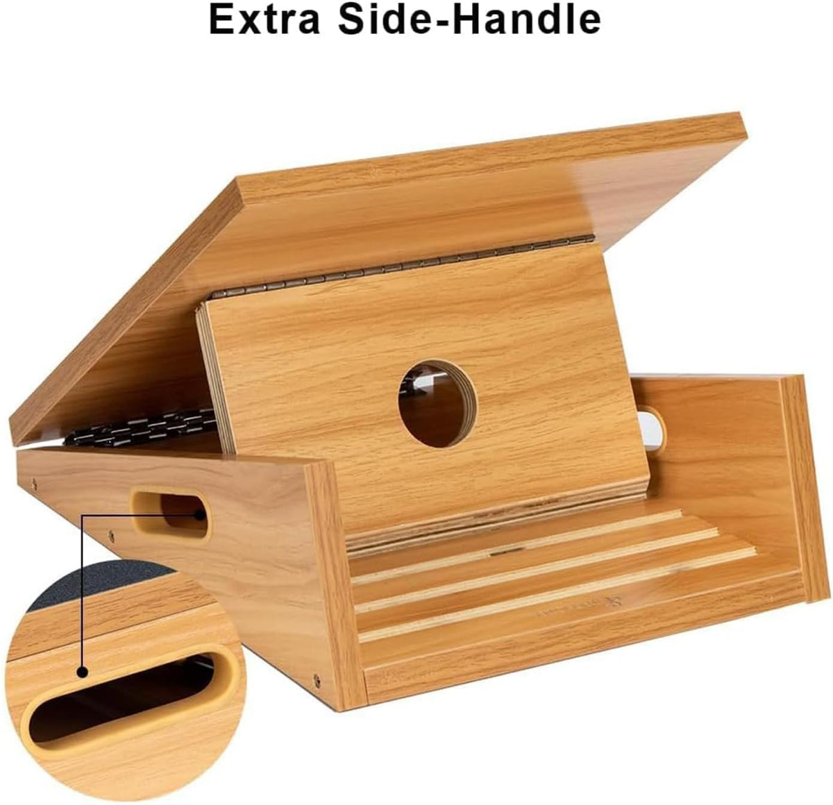 Wooden Slant Board, Adjustable Incline, Side Handles, Non-Slip | Standard and XL Sizes, Full or Partial Non-Slip Surfaces, Side Carry Handle, Calf and Ankle Stretching, Squats and Rehab - view 6