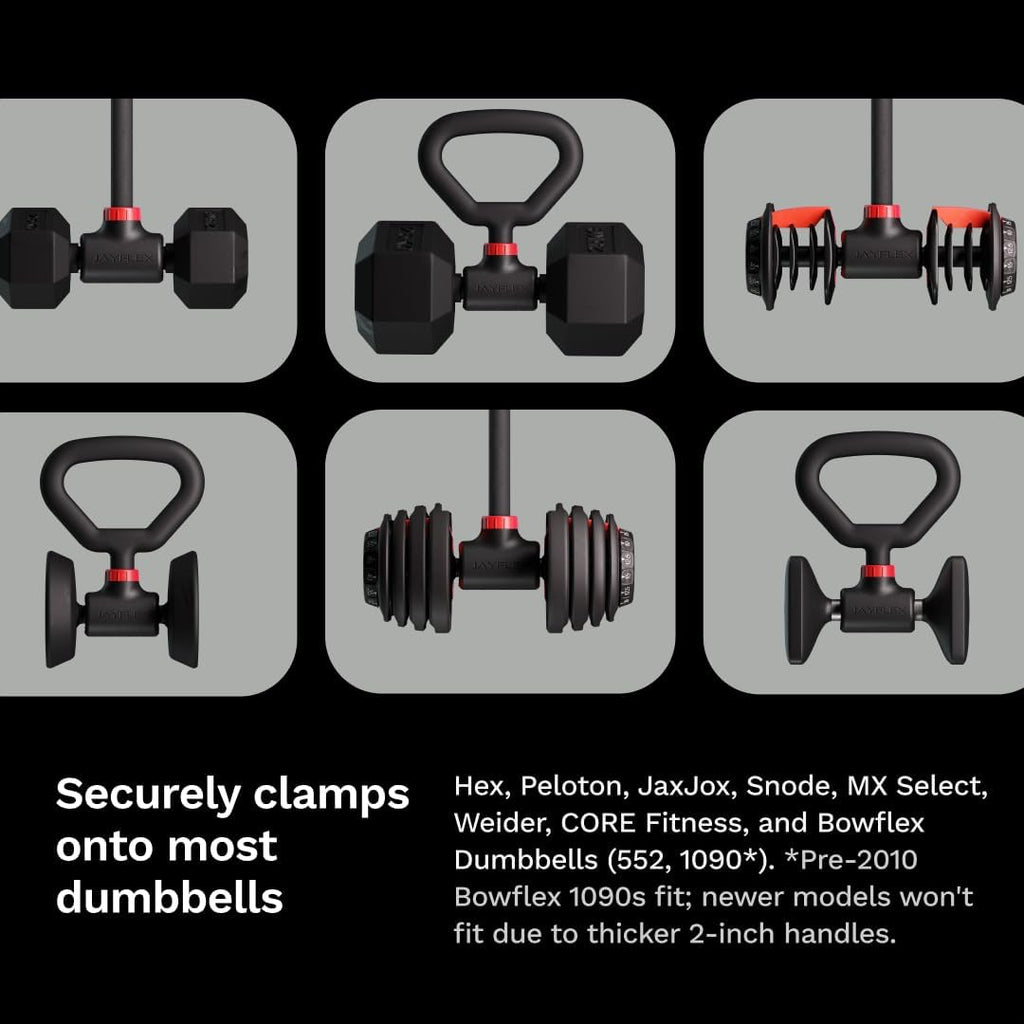 Hyperbell Dumbbell Converter - Convert Dumbbells to Barbell Set and Kettlebell for Home Fitness - Adjustable & Up to 200 lb Capacity Weight Barbell for Weight Lifting - view 5