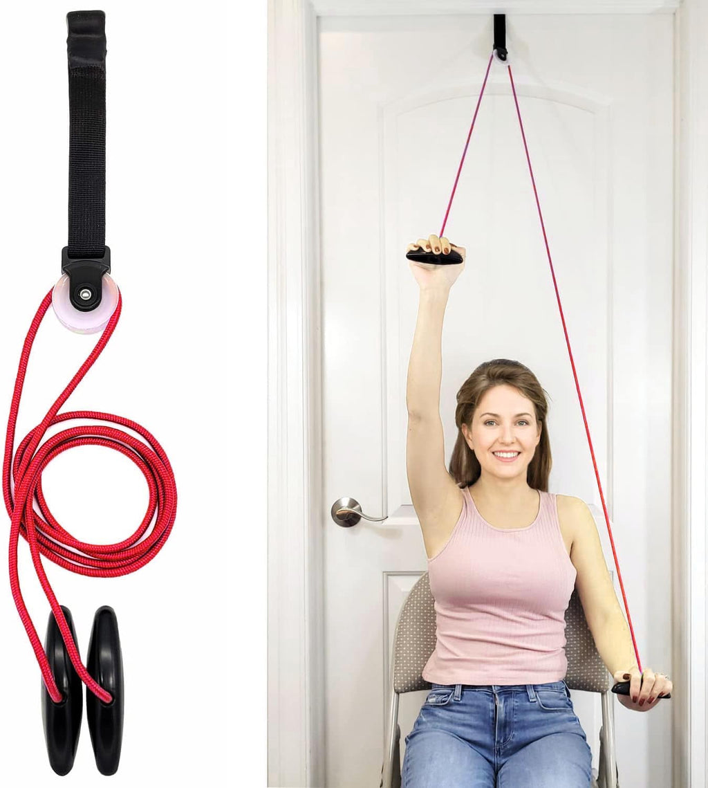 Shoulder Pulley for Physical Therapy with Exercise Guide - Improves Shoulder Strength & Range of Motion - Reduces Pain, Helps in Muscle Recovery - Physical Therapy Equipment (Blue) - view 6