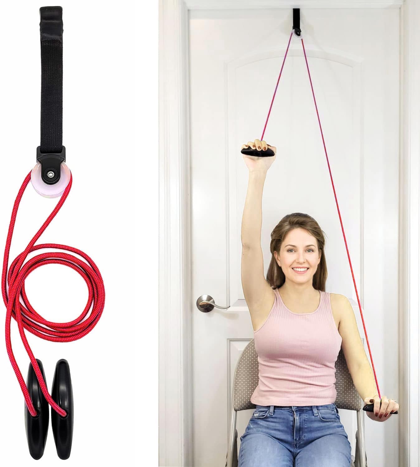 Shoulder Pulley for Physical Therapy with Exercise Guide - Improves Shoulder Strength & Range of Motion - Reduces Pain, Helps in Muscle Recovery - Physical Therapy Equipment (Blue) - view 6