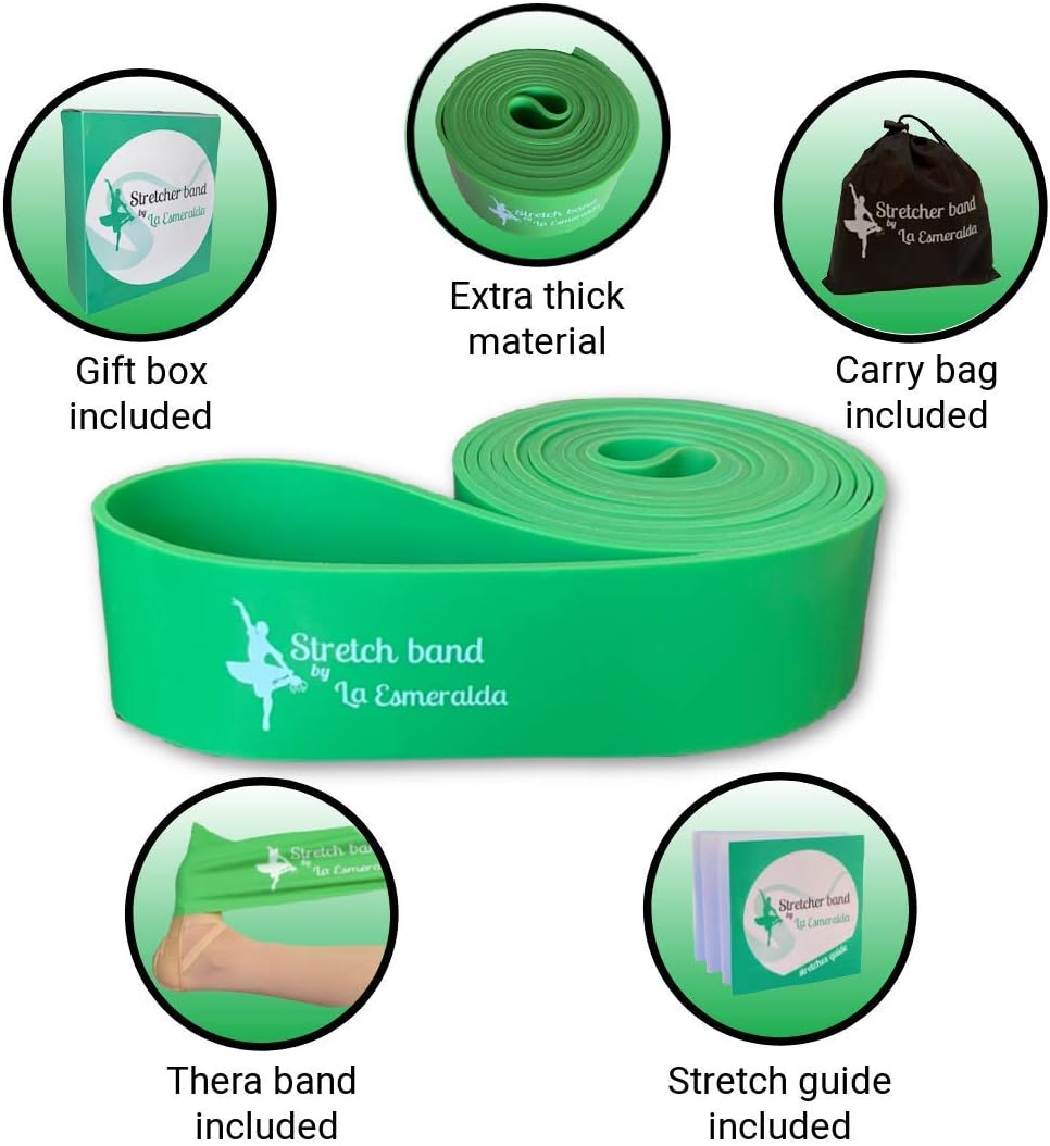 Stretch Bands Set of 2 for Ballet, Dancers, Gymnastics .Resistance Bands to Improve Flexibility, Splitting and Strenght. 3 Colors, Gift Box, Instruction Booklet, Carry Bag Including. - view 2