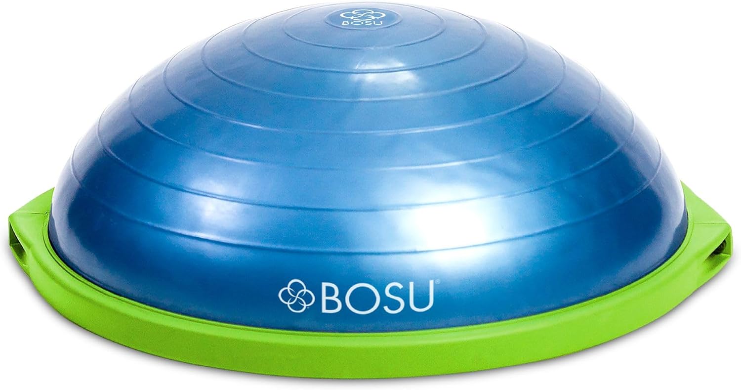 Balance Ball Exercise Trainer, Home Gym Equipment w/Guided Workouts & Pump, 26" Inflatable Fitness Platform for Strength Training, Standing, Balancing, and Core Workout